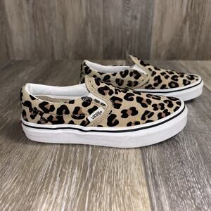 Vans Classic Slip On Leopard Print Youth US Size 1 Sneaker Skateboard Shoes